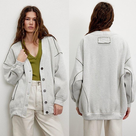 Free People Sweaters - NWT Free People Grandpa Sweatshirt Cardigan